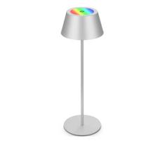 Brilo - LED RGB įkraunama jutiklinė stalinė lempa KIKI LED/2,6W/5V IP44 2600 mAh sidabrinė
