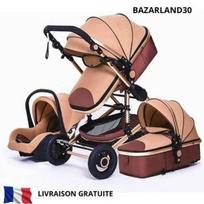 BAZARLAND30. 3 in 1 Kūdikių Vežimėlis Kombinuotas Sėdynė-Auto Lopšys Apvertimas Reguliuojamas Aukštos Kokybės Nepriklausomos Ratukai. khaki