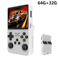 Žaidimų konsolė R36S Retro delninė žaidimų konsolė atvirojo kodo Linux sistemos 3,5 colio IPS ekranas vaizdo žaidimų grotuvas, kišeninis mini pultas 64GB, 64G balta