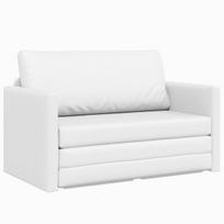 Sofa-lova ant grindų 2-in-1 Balta 124x71x78 cm Dirbtinė oda