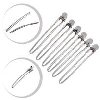 Poniks metalinės plaukų segtukai kirpyklai, dideli sidabriniai segtukai, 6 vnt., 12 cm