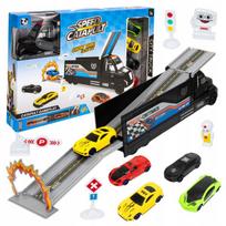 Automobilių paleidimo įrenginys sunkvežimis kalnelis kelio ženklai rinkinys vaikams Click4Toys