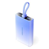 Vention 10000mAh nešiojama baterija su LED ekranu, USB-C + Lightning + USB-A, 22.5W (mėlyna)