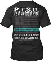 PTSD Ne Silpnumo Liga Yra Kai Kurios Žaizdos Marškinėliai Pagaminta JAV S Dydžio Iki 5XL S