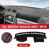 SKODA OCTAVIA 2007-2012 Automobilio prietaisų skydelio dangtelis Kilimėlis Saulės skydelis Pagalvėlė Apsauga nuo šviesos Prietaisų kilimėlis Apsauginiai priedai Artificial Leather&Left Rudder gray