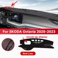 SKODA OCTAVIA 2020-2023 2022 Automobilio prietaisų skydelio dangtelis Kilimėlis Saulės apsauga Pagalvėlė Apsauga nuo šviesos Prietaisų kilimėlis Apsauginiai priedai Artificial Leather&Left Rudder