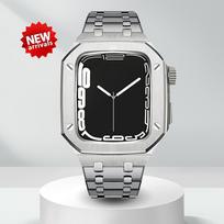 Prabangus modifikavimo rinkinys Apple Watch 9 8 7 dėklui, dirželiui 45mm 44mm, metaliniam rėmeliui iwatch Series 6 5 4 SE3 priedams For Series456SE 44mm