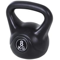 HOMCOM Kettlebell Rutulinis svoris 8 kg su smėliu pripildytas hantelis, skirtas pradedantiesiems, juodas