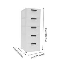5-Tier Stackable Vertical Clothes Storage Tower, Plastic Drawer Organizer Cabinet with Wheels, Bathroom Storage Unit balta
