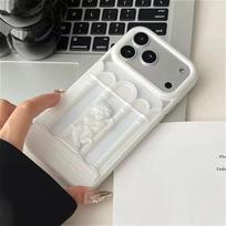 Luxury Angels Matte Shockproof Case for iPhone 17 Air 16 15 14 13 12 Pro Max Hollow Roman Column Little Angel Frosted Cover iPhone 17 Pro Max balta