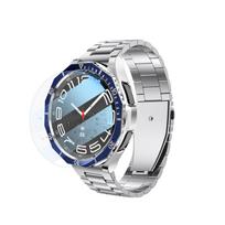 4-in-1 Modification Kit for Samsung Galaxy Watch 6 Classic 43mm 47mm Metal Stainless Steel Strap TPU Case Bezel Protective Film Watch 6 Classic 47mm