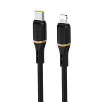 Dudao L25X USB-C - Lightning Kabelis 1m 30W su Minkšta Silikono Adata - Juodas