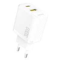Dudao A27TEU PD 30W GaN USB-A USB-C Sieninis Įkroviklis - Balta