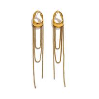 Eetit 316L Stainless Steel Geometric Tassel Chain Drop Dangle Earrings for Women Temperament Popular Waterproof Jewelry Gift auksas
