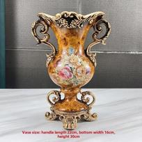 Europos prabangus namų ornamentas Retro prabangi dervos dekoracija Ornamentas Namas Svetainė Dirbtinių gėlių vaza