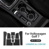 Silicone For Volkswagen VW Golf 7 7.5 MK7 MK7.5 2013 2014 2015 2016- Car Non-Slip Door Groove Mats Gate Slot Cup Pad Mat 10 balta