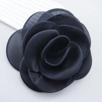 1 vnt. Nauja 12 cm didelė gėlės sagė Madinga moteriška romantiška rožės sagė Papuošalas Dovana Saldus audinio rožės gėlės Pin-up sagė juoda