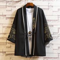 Kinų vyrų Hanfu japonų kimono megztinis striukė senovinio stiliaus Ukiyoe senovinis kostiumas, chalatas. S