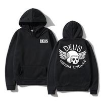 DEUS EX MACHINA motokroso vilnos laisvi džemperiai vyriški didelio dydžio gatvės stiliaus kasdieniai su gobtuvu unisex megztinis laisvas džemperis su gobtuvu M