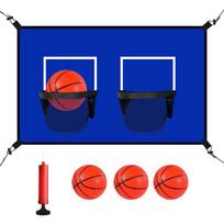 Basketball Goal For Trampoline Basketball Hoop Trampoline With Ball And Pump Shock-Absorbent Outdoor Sports Accessories For mėlyna