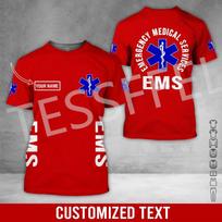 Individualizuotas vardas Cosplay EMS EMT Medicinos paramedikas Darbuotojas Tatuiruotė 3D spausdinimas Vasariniai Harajuku gatvės drabužiai Trumpomis rankovėmis Kasdieniai marškinėliai X4 3XL