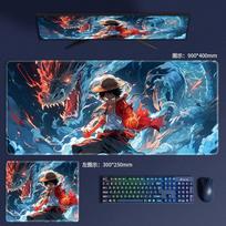 VIENAS KŪRINYS Pelės kilimėlis Ypač didelis Anime Monkey D. Luffy Roronoa Zoro Spausdinamas Kompiuterio Klaviatūros Kilimėlis Portgas D. Ace Studentų Bendrabučio Kompiuterio Stalo Kilimėlis 21x26cm