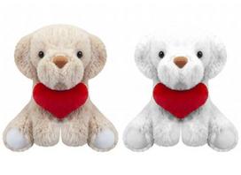 Pliušinis žaislas COFFEE AND CREAM PUPPY WITH LOVE HEART 15 cm 2 rūšys