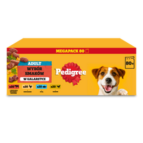 PEDIGREE® Suaugusių šunų drėgnas ėdalas, įvairių skonių želė, paketėlis 80 x 100 g