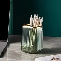 Makiažo šepetėlių plastikinis indelis