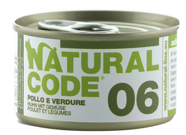 NATURAL CODE 06 vištienos ir daržovių konservai katėms, 85 g