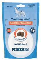 FORZA10 Monosnack Training Adult su lašiša, šunims saldumynai, 80 g