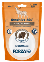 FORZA10 Monosnack Sensitive Adult su aviena, šunims saldumynai, 80 g