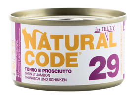 NATURAL CODE 29 tuno ir kumpio konservai katėms, 85 g