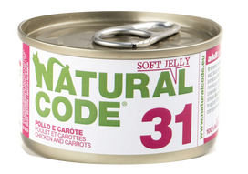 NATURAL CODE 31 vištienos ir morkų konservai katėms, 85 g