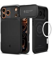 Juodas dėklas Apple iPhone 17 Pro telefonui "Spigen Optik Armor MAG Magsafe"