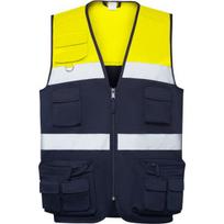 Aukštos matomumo liemenė unisex BETA, tamsiai mėlyna/florescentinė geltona