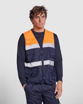 Aukštos matomumo liemenė unisex BETA, tamsiai mėlyna/fluorescencinė oranžinė