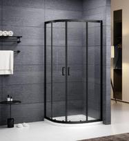shower corner Albis, 900x900 mm, h=1900, R550 black/translucent glass N0787