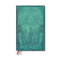 Pacific Blue Bold (Old Leather Collection) Maxi 12-month Horizontal Hardback Dayplanner 2025 (Elastic Band Closure)