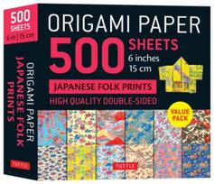 Origami Paper 500 sheets Japanese Folk Prints 6" (15 cm)