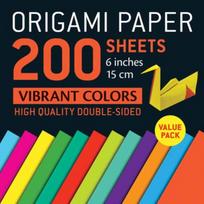 Origami Paper 200 sheets Vibrant Colors 6" (15 cm)