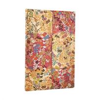 2026 Kara-ori Pink (Japanese Kimono) Maxi 12-month Vertical Hardcover Flexi Dayplanner 2026 (Elastic Band Closure)