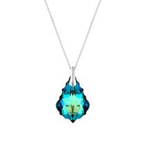 Sidabrinis kaklo papuošalas moterims DiamondSky „Baroque V (Bermuda Blue)“ su Swarovski kristalais