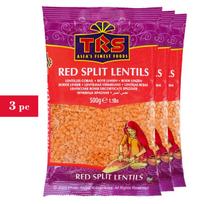 Raudoni suskaldyti lęšiai, TRS, 3x500g