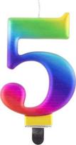 GoDan Gimtadienio žvakė „5“ įvairiaspalvė 8 cm