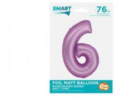 GoDan Folio balionas Smart Digit 6 levandų matinis 76cm Godan
