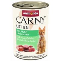 Animonda Carny Kitten visavertis šlapias pašaras kačiukams, jautiena, vištiena ir triušiena, konservai, 400g