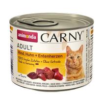 Animonda Carny Adult visavertis šlapias pašaras suaugusioms katėms, jautiena, vištiena ir ančių širdys, konservai, 200g