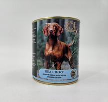 Real Dog SP Konservuotas visavertis subalansuotas pašaras suaugusiems šunims su jautiena ir veršiena 800 g