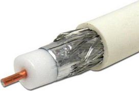 Cable cut TV/SAT  RG-6U,  Al96 white - 10m